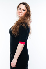 Fototapeta premium beautiful and young woman on an isolated white background