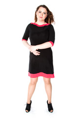 Fototapeta premium beautiful and young woman on an isolated white background