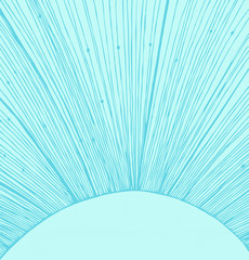 Turquoise sun rays background