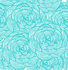 Turquoise linear flowers background