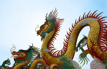 Obraz premium Chinese dragon statue on the park