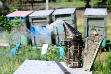 Antique bee smoker