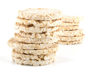 Corn crackers isolated on white background
