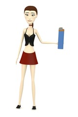 3d render of cartoon character with lighter