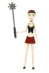 3d render of cartoon character with mace