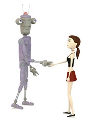 3d render of cartoon character with robot