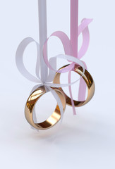 Wedding rings with bows