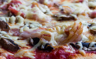 selfmade baked pizza background