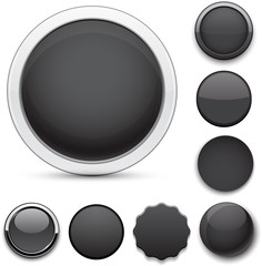 Round black icons.
