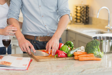 Man cutting vegetables
