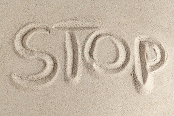 Inscription on clean sand