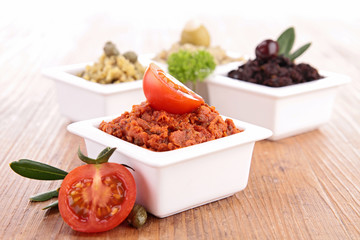 assortment of tapenade