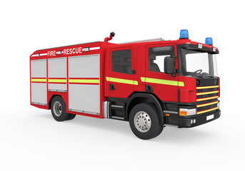 Fire Truck Isolated on White Background