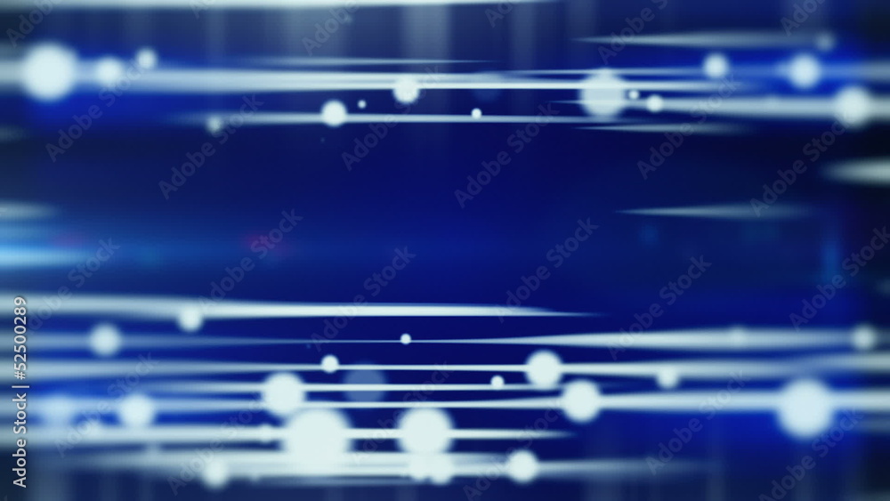 Poster lines and blurred circles blue loop background