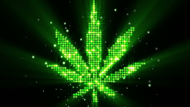 cannabis leaf shape last 10s loop
