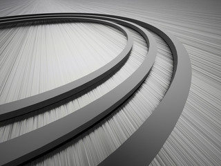 Abstract steel circle concept rendered
