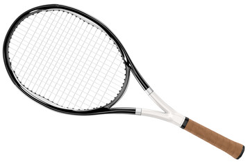 Tennis Racket Black and White - 52500696