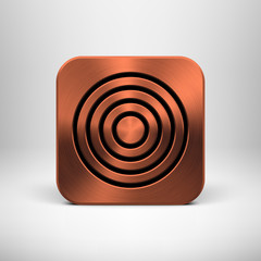 Technology App Icon with Bronze Metal Texture