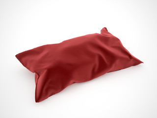 Pillow red on white background