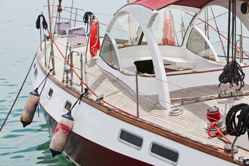cruising yacht at the marina