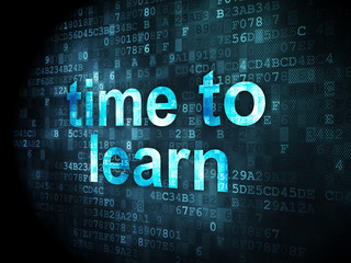 Timeline concept: Time to Learn on digital background