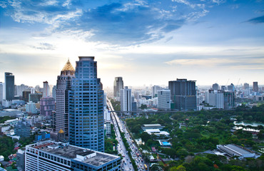 Modern Urban City, Bangkok, Thailand.