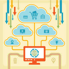 Infographic Concept - Internet Clouds