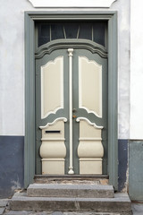 Wooden door with decoration elements