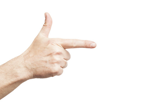 Hand making a shooting gesture