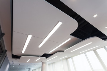 Modern ceiling with lighting - obrazy, fototapety, plakaty