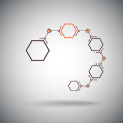 Fototapeta premium chain of connected cells Color