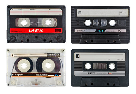 Old cassette tapes set