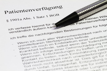 Patientenverf&uuml;gung