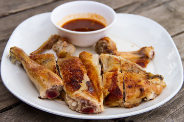Grilled chicken and sauce