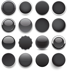 Round black icons.