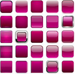 Square magenta app icons.