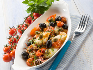 squid with tomatoes olives and capers