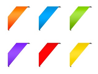 Fototapeta na wymiar Ribbon corner colorful labels set