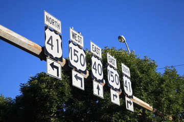 American Highway Road Signs