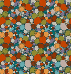 Seamless colorful hand drawn bubble pattern