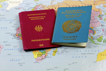 ethnic German emigrant  .Passports on the map