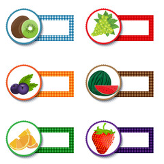 Vector fruit sticker set