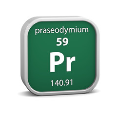 Praseodymium material sign