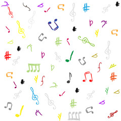 seamless pattern wallpaper of musical notes vector