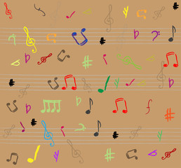 Musical notes - seamless vector