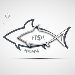 abstract stylized fish menu for restaurant