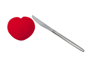 Hearth and knife isolated