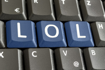 LOL written on computer keyboard
