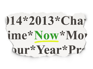 Time concept: Now on Paper background