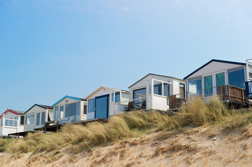 Fototapeta na wymiar Beach huts in Holland